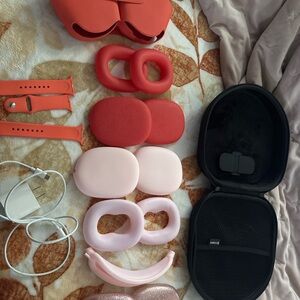 Apple Headphones Accessories in Red and Pink